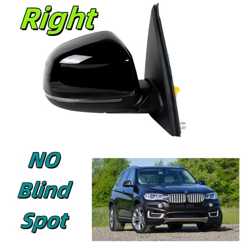 Passenger Side Black Mirror Heated Blind Line Turn Light For BMW X5 F15 14-17