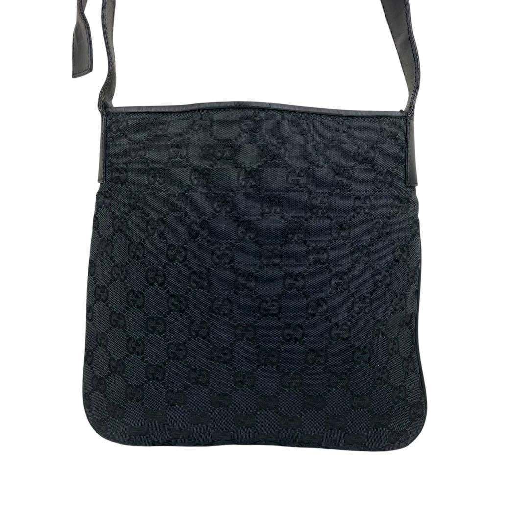 Gucci GG Canvas Leather Small Shoulder Tote Crossbody Bag Authentic