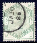 QV 1884 1/- Dull Green SG196 Letters ML Fine Used CDS
