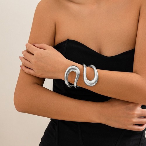 Exaggerated Exaggerated Necklace Silver Gold Chain Necklace Women Girl - Picture 9 of 16