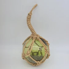 Floating Ball Green Glass Buoy Decoration Fishing Floats With Rope Netting