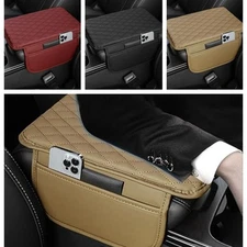 Auto Armrest Cushion Center Consoles Box Cover Leather Protector Pad With Pocket