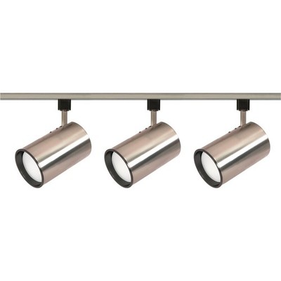 Nuvo Lighting 3 Light R30, Straight Cylinder Track Kit, Brushed Nickel - TK341