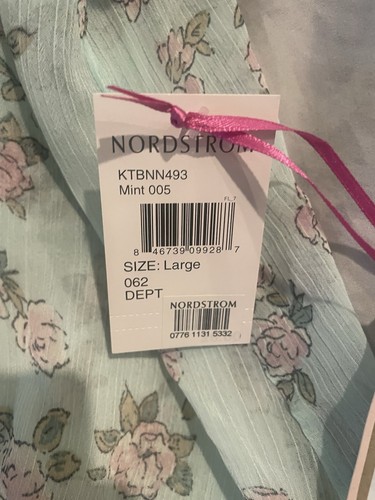 Mia Chica Light Blue Floral Sheer Cover Top Girls Size L Nordstrom New W Tags - Picture 2 of 6