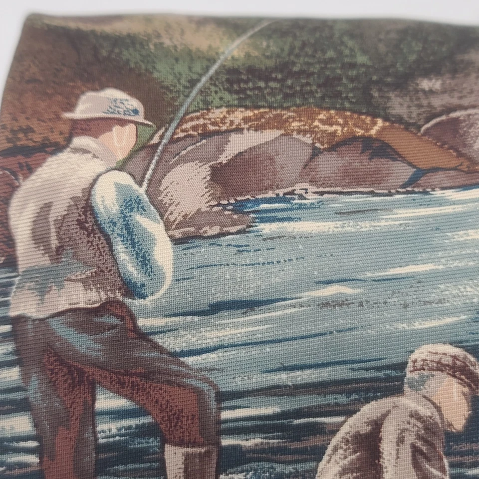 Fishing Tie Dad Father Hathaway Navy Blue 57 X 3.75” - Image 3 of 4