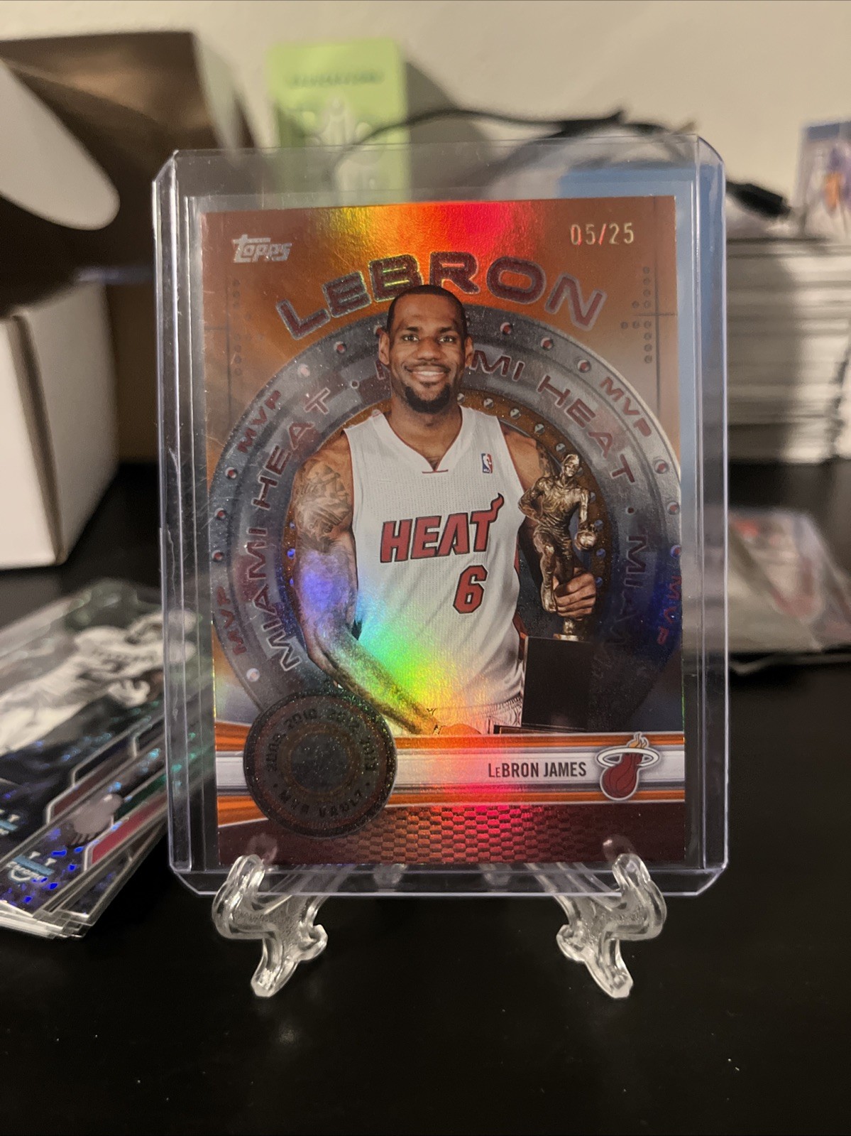 2025-26 Topps Flagship MVP Vault LeBron James #MVP-8 Orange Rainbow /25 JS