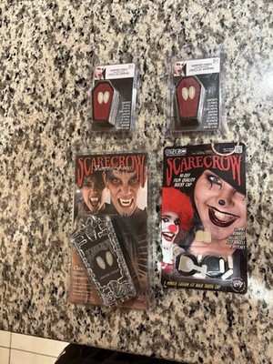 High Quality Vampire Fangs And Clown Teeth Lot of 4 Packages