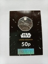 Great Britain 2024 50 Pence STAR WARS X-Wing Starfighter Silver Plate Coin