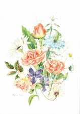 FLOWERS PATRICIA DALE, R.M.S. THE MEDICI SOCIETY, SPRAY OF FLOWERS, Signed