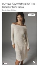 UO Yaya Asymmetrical Off-The-Shoulder Midi Dress Size medium