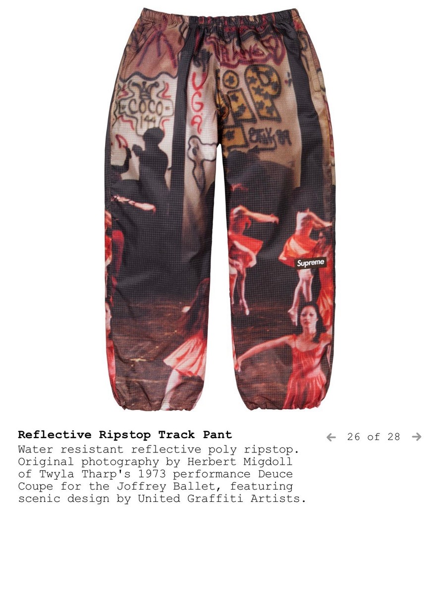 Supreme Reflective Ripstop Track Pant Water resistant reflective