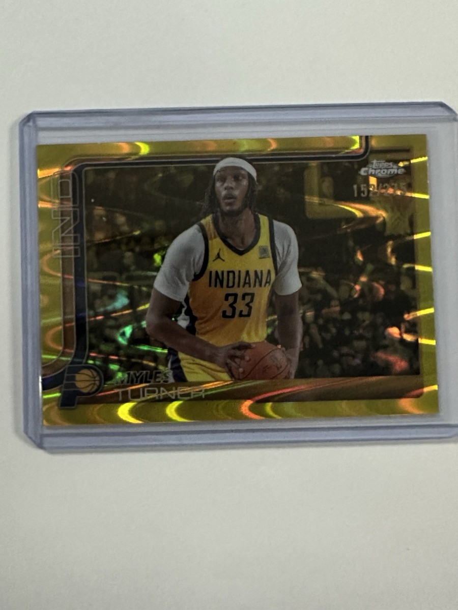 2025-26 Topps Chrome Myles Turner #29 Yellow Raywave Refractor