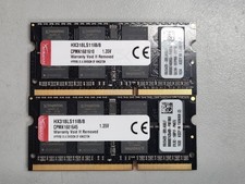 16GB DDR3 RAM - Pair 2x 8GB PC3L-14900S 1866MT SODIMM Kingston HX318LS11IB/8
