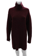Everlane Women Sweater Dress Red Turtleneck Long Sleeve Wool Blend Size S