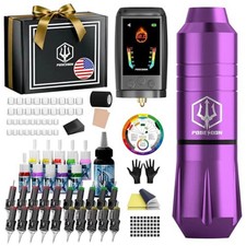 Wireless Tattoo Kit Complete for Beginners Pen Machine with Power Supply Needles