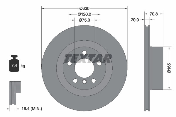 Disques de frein Textar 92256303 pour trajets quotidiens en BMW