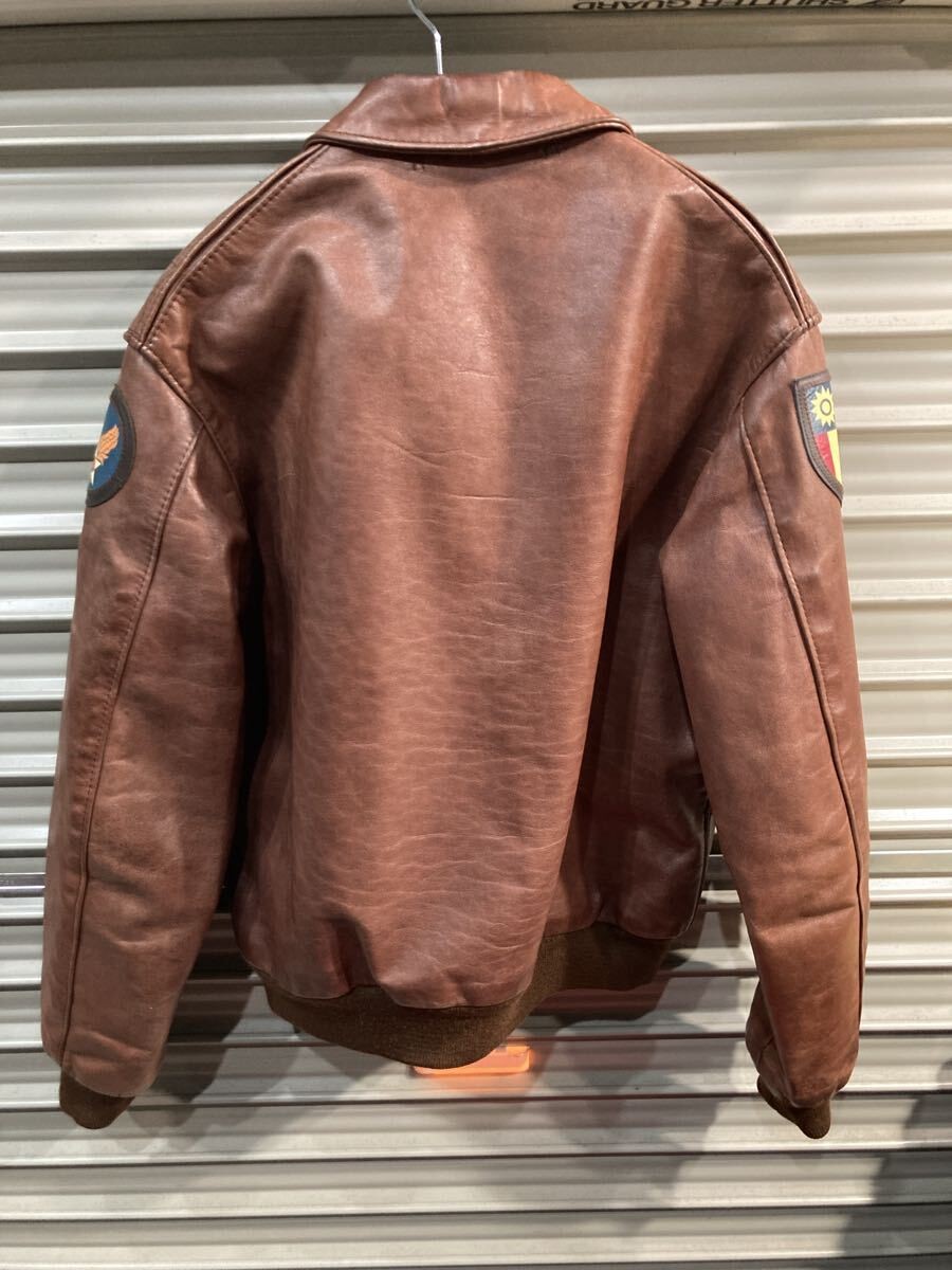 Used Aero Leather A-2 Flight Jacket Leather Jacket Outer Mens Size 40 Rare image 3