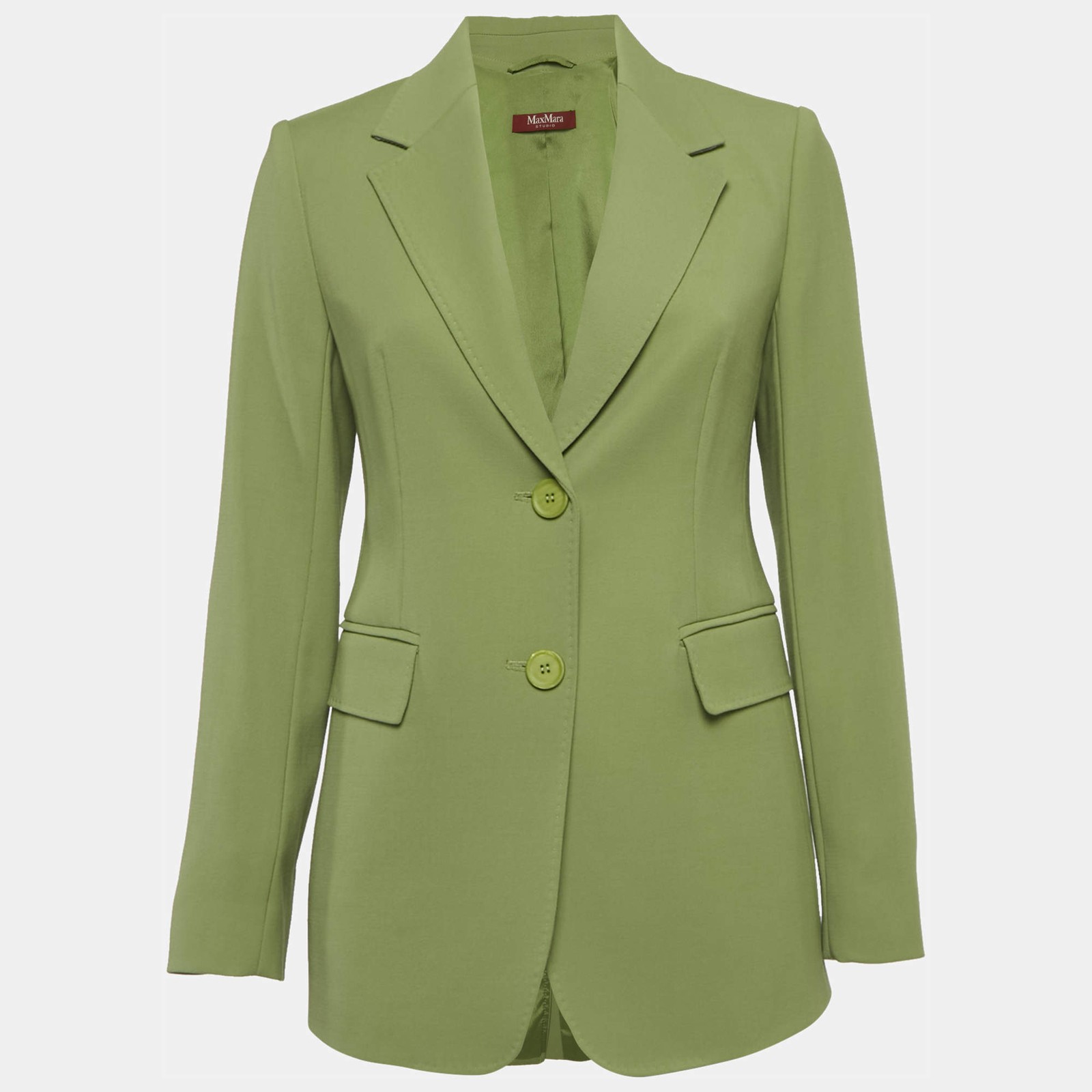 Max Mara Studio Green Gabardine Blazer S