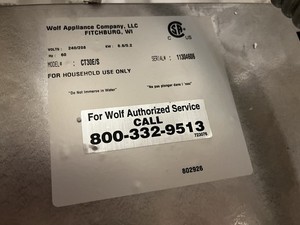 Wolf CT30E/S 4-Burner Electric Cooktop Black Glass Touch Control 240/208V
