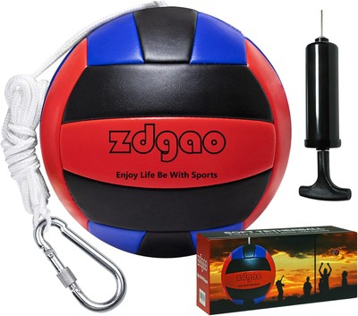 Tetherball Ball and Rope, Replacement Tether with Red Blue Black 