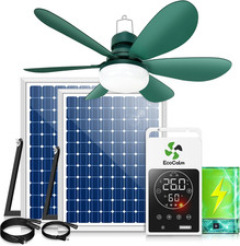 Solar Ceiling Fan Light with Adjustable Thermostat, 20" Outdoor Ceiling Fans wit