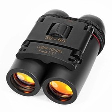 30x60 Compact Small Binoculars Powerful Folding Telescope + Clean Cloth + Case