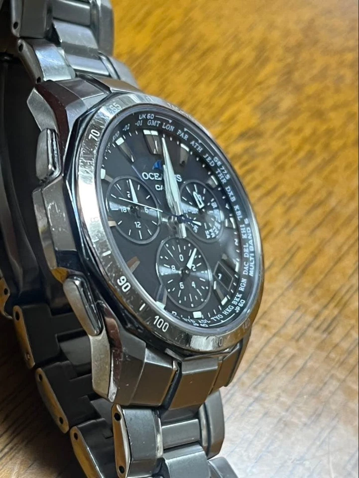 CASIO OCEANUS OCW-S1000 Black Manta Chronograph Radio Solar Men Watch Japan - Image 3 of 4