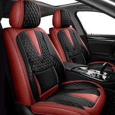 Foneso Car Seat Covers for Truck Chevy Chevrolet Full Set, Red (MODEL D) 