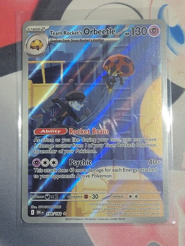 Team Rocket's Orbeetle 198/182 Sv10: Destined Rivals Holo