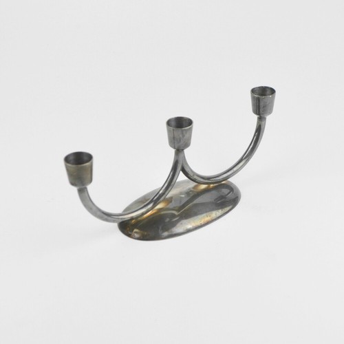 BWKS No. 65 - Antique Candle Holder - Silver Plated - Candle Stand - 3-Arm