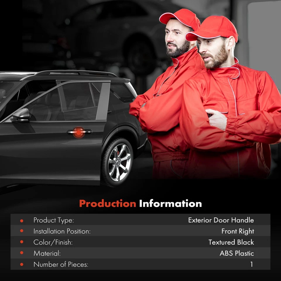 Manija de puerta exterior negra texturizada para pasajero delantero para Nissan Frontier 2005-2013 Foto 2 de 4