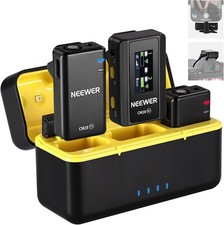 Neewer Cm28 Wireless Lavalier Microphone System 1 Click Noise Canceling W/ Case