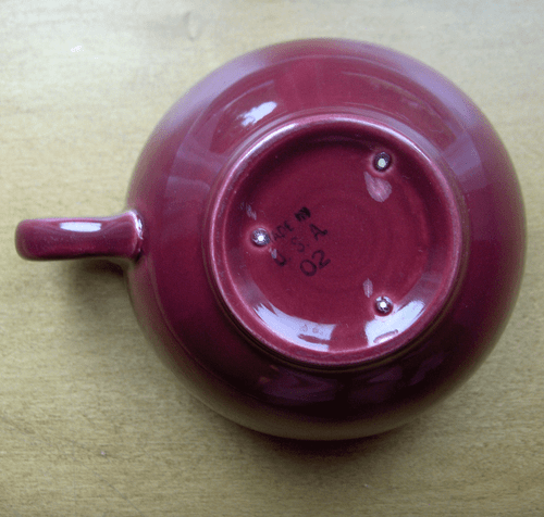 Franciscan El Patio jumbo cup~Maroon Gloss~California~1930s~pristine-NR - Picture 3 of 4