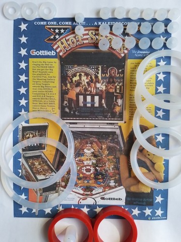 Kit élastiques Silicone Transparent Pour Flipper Gottlieb Hot Shots - Pièces De Rechange Pinball