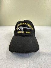 Born to Be an American Trained To Be A Soldier Blk Hat One Sz KC Caps Brand