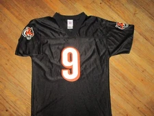 vtg CARSON PALMER CINCINNATI BENGALS #9 JERSEY Football Black Youth Large 14-16