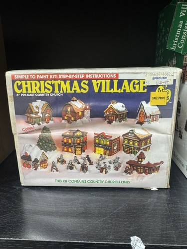 Wee Crafts Christmas Village Country Church Paint By Number Kit Light Up Figure - Picture 3 of 4