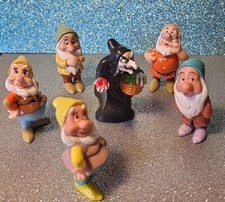 Vintage Disney Snow White Witch Figure PVC Cake Topper Mattel 1993  5 Dwarfs