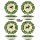 Libbey RUSTIC LODGE 20oz Soup 8.5" Bowl Set 4 Green Brown Moose Tree Speckled