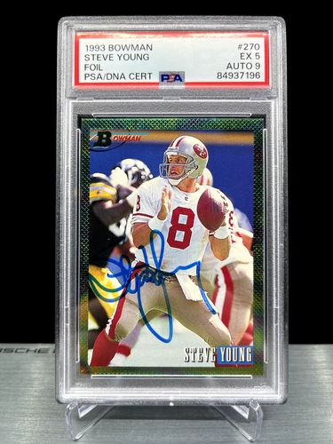1993 STEVE YOUNG - Bowman #270 PSA 5 Auto 9 - HOF - RARE!
