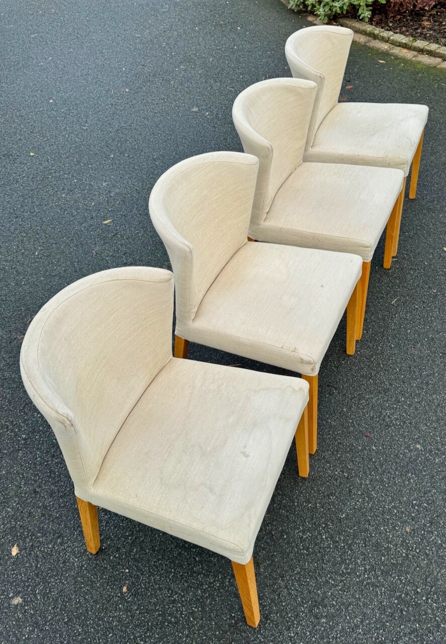 Four Habitat Light Oak Dining Room Chairs eBay