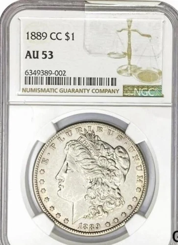 Rare 1889-CC Morgan Silver Dollar NGC  AU53  948796-1