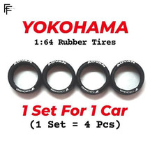     1:64 Yokohama Advan rubber tires fit Hot Wheels rims - 4 pcs - 11mm  