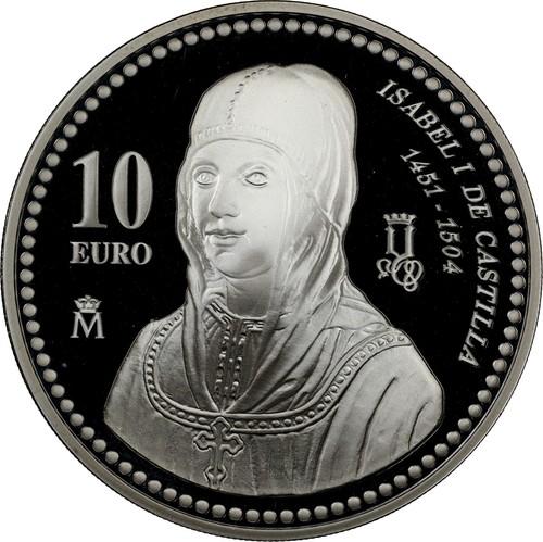 2002 SPAIN SILVER 10 EURO ISABEL I DE CASTILLA NGC PF 69 ULTRA CAMEO TOP POP 1 - Picture 4 of 5