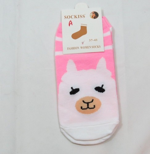 Womens Ankle Camel print high cotton blend Pink socks White Camel Size 9-11 A - 第 1/3 張圖片