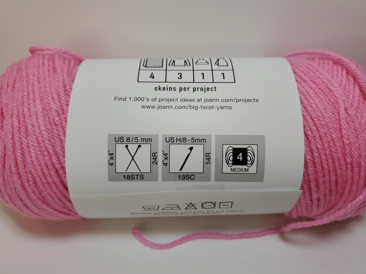 Y.A.R.N ピンク Big Twist Value Yarn Medium Rose Lot #652596 100% Acrylic Weight