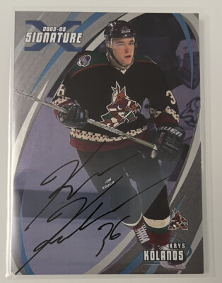 2002-03 ITG Be A Player Signature Series Krys Kolanos #097 Auto Coyotes