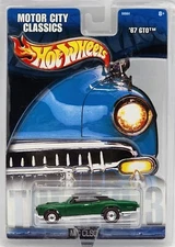 HOT WHEELS 2002 WALMART EXCLUSIVE MOTOR CITY CLASSICS GREEN 1967 PONTIAC GTO!