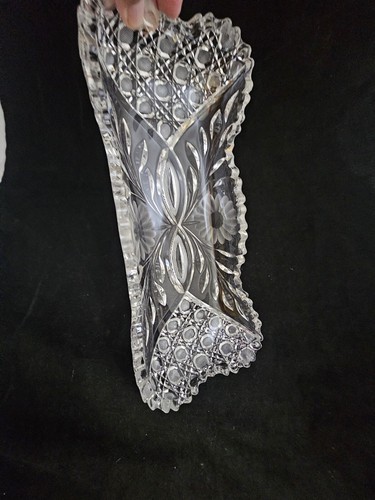 ANTIGUO PLATO CRISTAL CORTE CRISTAL SABOR DISEÑO FLORAL TRANSPARENTE PLATO SIERRA 12 - Imagen 8 de 11