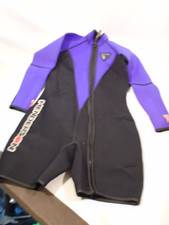 Henderson 30 Wetsuit unisex M Bl/ Purple Shorty Front Zip Long Sleeve USA Read